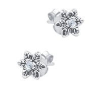 Beautiful Flower CZ Silver Stud Earring STS-6701